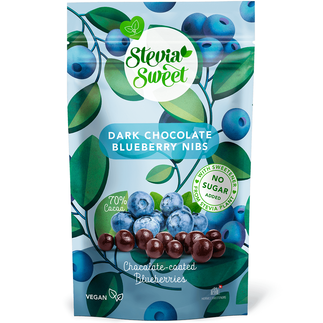 steviasweet dark chocolate nibs blueberry without sugar