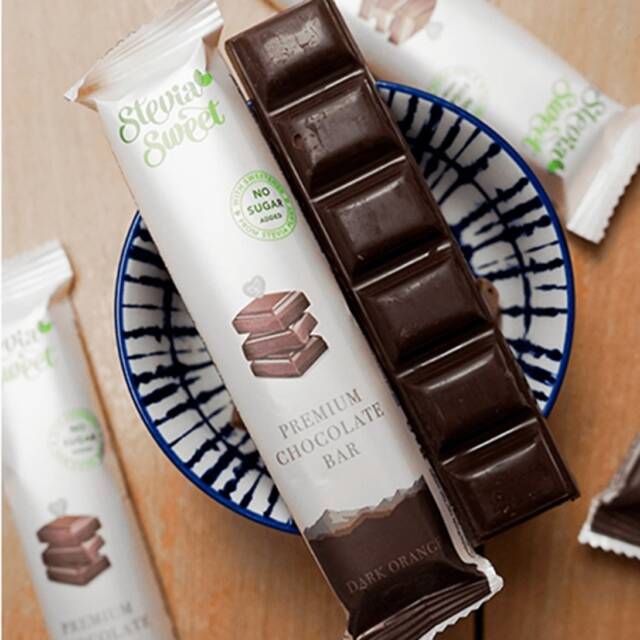 Dark chocolate bar with orange without added sugar
