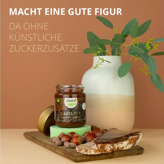 Hazelnut nougat cream without added sugar