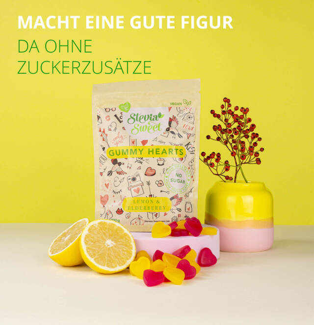 Gummy Hearts without sugar vegan